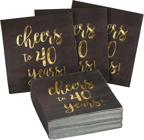 Vista 10 de BLUE PANDA Servilletas de cóctel con texto en inglés «Cheers to 60 Years» – Servilletas de fiesta de 60 cumpleaños – Decoración de 60 aniversario
