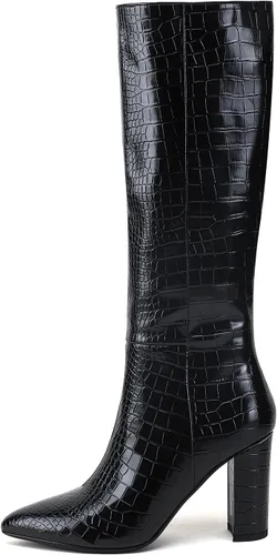 Vista 7 de Modatope Botas altas hasta la rodilla para mujer, botas altas de equitación para mujer, botas largas de pantorrilla, botas GoGo, botas gruesas