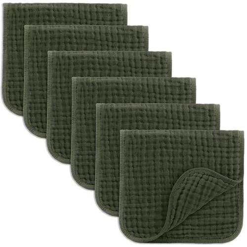 Vista 17 de Comfy Cubs - Paquete de 6 paños de muselina para eructos, 20 x 10 pulgadas, grandes, de 6 capas, 100 % algodón ultra absorbente para babeo