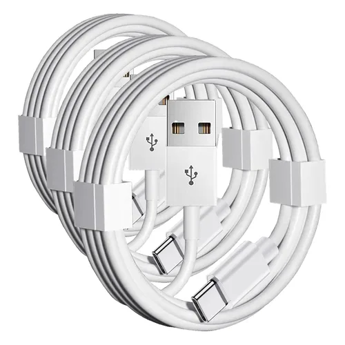 Vista 3 de Paquete de 2 cables cortos Carplay de 1.5 pies para iPhone 17 15 16 /Air/ Pro Max, USB A a USB C para Carplay para cable USB de iPhone, cargador
