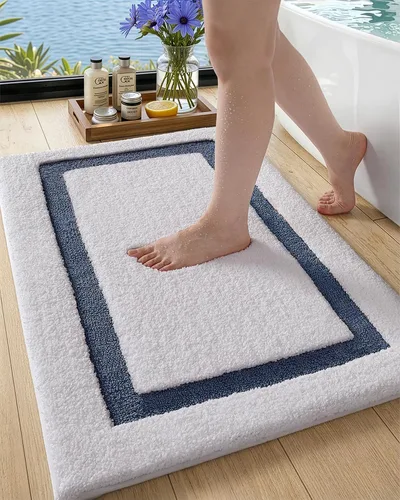 Vista 15 de Color&Geometry Alfombras de baño, de microfibra absorbentes de agua y de secado rápido, antideslizantes, lavables a máquina, extra suaves