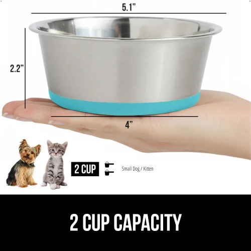 Vista 57 de GORILLA GRIP Juego de 2 cuencos para perros, con capacidad para 8 tazas (64 onzas líquidas), cuenco de metal resistente para alimentos y agua
