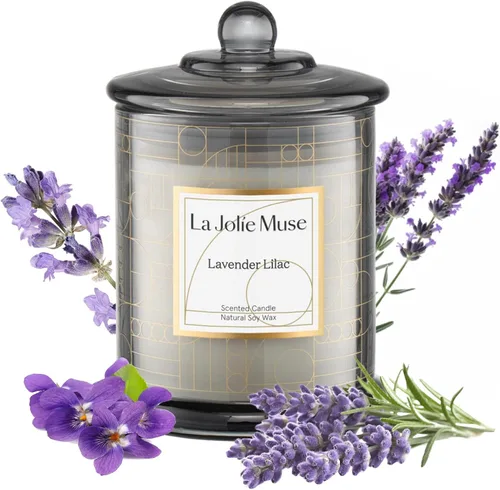 Vista 10 de LA JOLIE MUSE Vela de Navidad, regalos de vacaciones de madera de cedro y ciprés, 75 horas de combustión, regalo de vela de soja natural, jarra