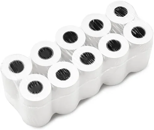 Vista 2 de ShopSmartOnline (53 GSM) 2 1/4 x 50 ft - 50 Thermal Paper Rolls BPA Free - Verifone VX520 VX670 VX680 VX690, Clover Flex Mini and Mobile, Ingenico