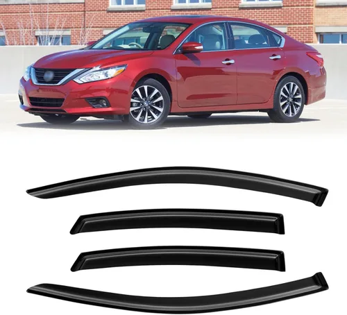 Vista 107 de Viseras de ventana para Chevrolet Silverado y GMC Sierra 1500 Crew Cab 2014-2018, protectores de lluvia, deflector de ventilación, sombra humo