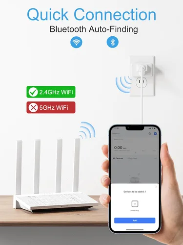 Vista 3 de EIGHTREE Enchufe inteligente, toma WiFi para el hogar inteligente compatible con Alexa y Google Home, enchufe inteligente con control remoto