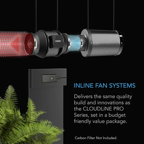 Vista 2 de AC Infinity CLOUDLINE A4, Ventilador de conducto interno silencioso de 4 pulgadas con controlador de velocidad, motor EC - Ventilador de ventilación