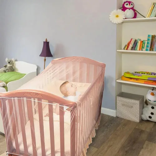Vista 5 de FOXBI - Mosquitera para cuna de bebé, tamaño universal, malla para cuna, mosquiteras para niños, red ultra densa para evitar que los niños muerdan