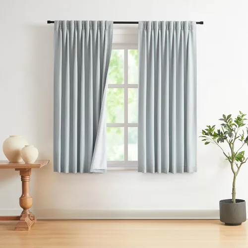 Vista 65 de Vision Home Cortinas marrones con pliegues pinzados, opacas completas, cortinas de ventana de lino mezclado para oscurecer la habitación, cortinas