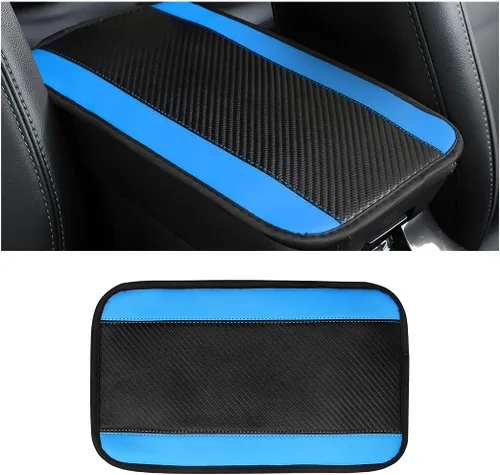 Vista 15 de 8sanlione Funda para consola central de coche, 12.6 x 7.5 pulgadas, funda universal para reposabrazos de cuero PU impermeable para consola central