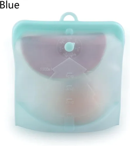 Vista 2 de Bolsa de almacenamiento de alimentos Ziplock, bolsas selladas frescas, bolsa de aperitivos reutilizable, bolsa de alimentos de silicona, bolsa