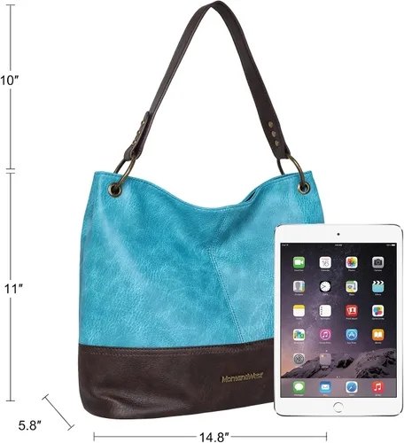 Vista 3 de Montana West Bolsos y bolsos Hobo para mujer de cuero vegano con asa superior con cremallera