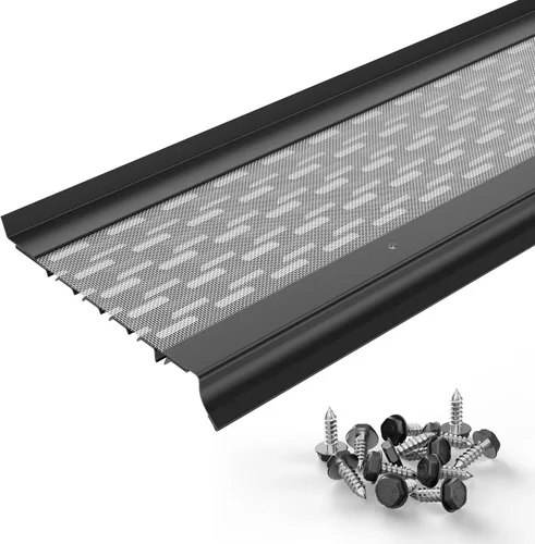 Vista 24 de Micromesh 5 pulgadas de protectores de canaleta con protección contra hojas, paquete de muestra de 1 pie, blanco, malla de acero inoxidable