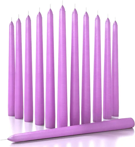 Vista 25 de CANDWAX Velas cónicas de 8 pulgadas, juego de 12 velas sin goteo, color azul oscuro