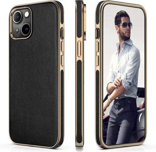 Vista 25 de LOHASIC Funda para iPhone 12 y iPhone 12 Pro - Fundas para teléfono i Phone 12 con borde cromado delgado, fundas de cuero de diseño suave, funda