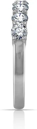 Vista 3 de Tienda Essentials Anillo de plata de ley con 7 piedras hecho con circonita cúbica de elementos infinitos (anteriormente colección Tienda)