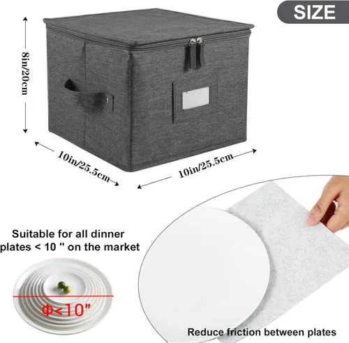 Vista 6 de popoly Contenedores de almacenamiento de China dentro de 10 "W x 8" H, estuches de almacenamiento de Stemware, capacidad para 12 vasos rojos
