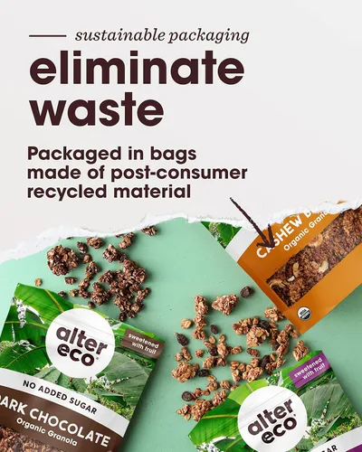 Vista 9 de Alter Eco Granola de mantequilla de anacardo, saludable y orgánica, endulzada naturalmente con frutas, vegana, sin azúcares artificiales ni