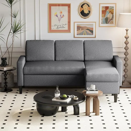 Vista 8 de Shintenchi Boneless Couches for Living Room,Modular Sectional Sofa with Deep Seat,Memory Foam Cloud Couch with L Shaped Oversized Chaise,No Assembly