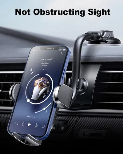 Vista 6 de 【2023 más fuerte】 Soporte de teléfono de grado militar, manos libres, soporte para teléfono celular para salpicadero de ventilación del parabrisas
