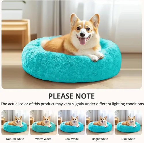 Vista 8 de JOLLYVOGUE Cama Calmante para Perros Pequeños - Cama para Perros Pequeños en Forma de Dona Lavable de 23 Pulgadas para Gatitos y Cachorros, Camas
