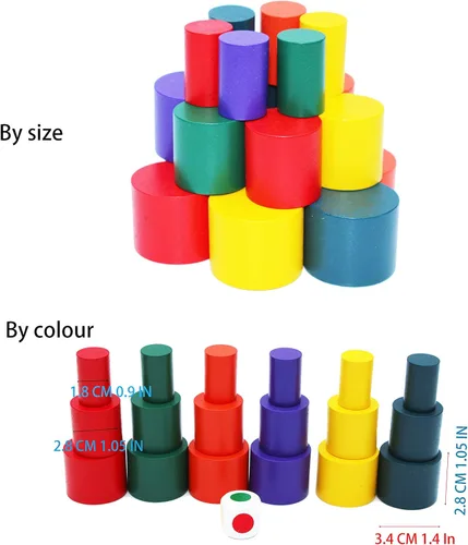 Vista 2 de TOWO - Juego de equilibrio de bloques apilables de madera para niños, juego de equilibrio de luna, bloques de apilamiento de madera y juguete