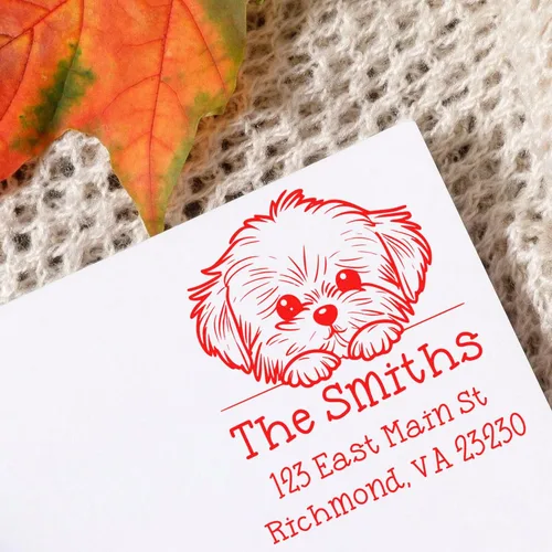 Vista 319 de Sello de alta calidad para cachorros Airedale Terrier – Sello de dirección personalizado – Ideal para los amantes de los perros – Elección de 5