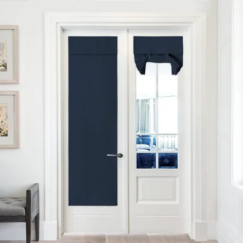 Vista 25 de Pony Dance Cortinas de puerta de luz lateral para puerta delantera, persianas opacas con aislamiento térmico para puerta francesa, privacidad