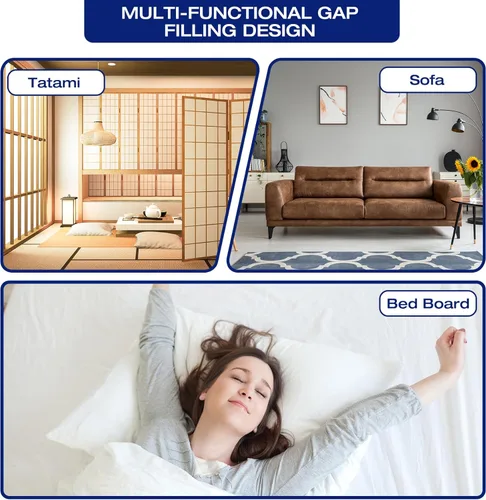 Vista 6 de Almohada de Cuña Completa para Cama con Triángulo para Cabecero, Almohada de Cuña para Relleno de Espacio del Cabecero, Accesorios para Cama