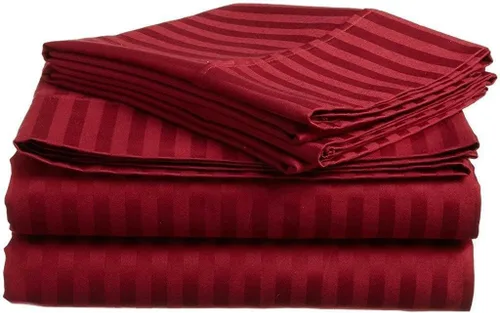 Vista 22 de Sábana encimera de algodón puro ultra suave, 800 hilos, transpirable, fácil de lavar, Algodón, Borgoña (Burgundy Solid), gemelo