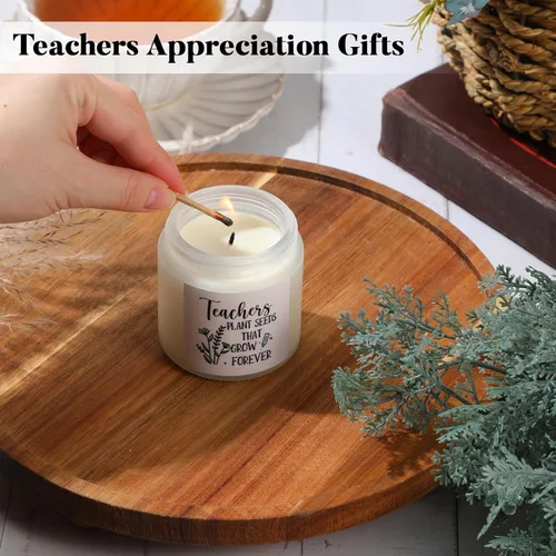 Vista 4 de Lounsweer 10 velas de regalo de agradecimiento a los maestros a granel de 3.5 onzas de velas inspiradoras perfumadas en tarro perfumado