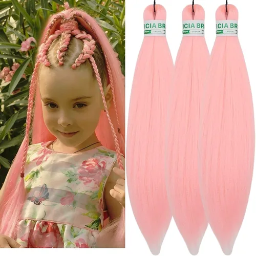 Vista 150 de Leticia - Cabello estirado para trenzar, color negro, 16 pulgadas, paquetes de 6