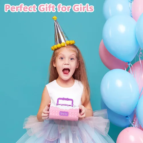 Vista 6 de Juguetes de maquillaje para niños para niñas, kit de maquillaje lavable para niñas, juego de maquillaje para niñas, juguetes cosméticos reales
