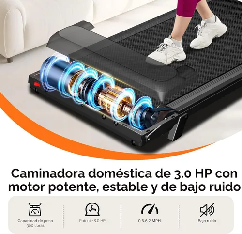 Vista 2 de Aiteid Treadmill with Incline,3.0HP Small Treadmills for Home,Portable Electric Treadmill with Handles,Lightweight Walking Pad,Compact Running