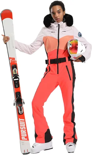 Vista 95 de GSOU SNOW Traje de esquí para mujer, traje de nieve de una pieza, para snowboard, delgado, aislante, impermeable, resistente al viento