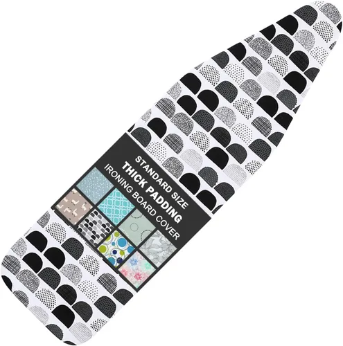 Vista 8 de Funda para tabla de planchar y almohadilla de tamaño estándar de 15 x 54 pulgadas, 3 pares de correas de cierre de velcro, bordes elásticos
