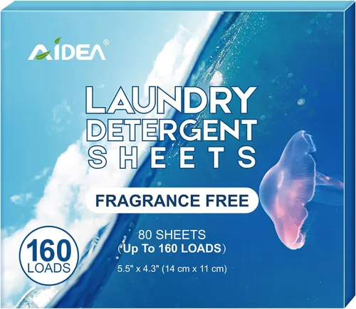 Vista 8 de AIDEA Hojas de detergente para ropa, aroma de lino fresco (60 cargas), 30 hojas, detergente ecológico, sin jarra de plástico, ligero, fácil de usar