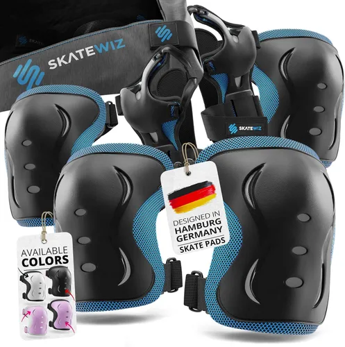 Vista 12 de SKATEWIZ Juego de rodilleras y coderas para niños y adultos con protectores de muñeca para patinaje sobre ruedas [6 piezas] - Equipo de protección