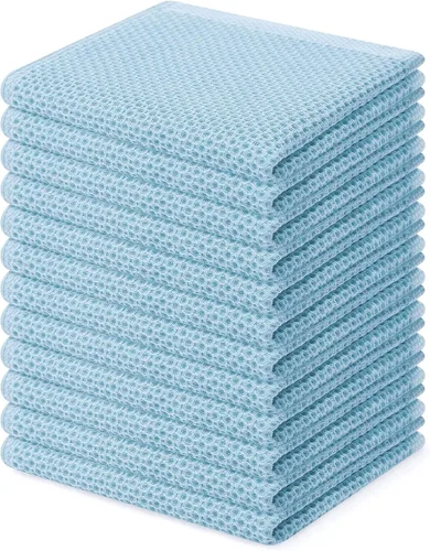 Vista 437 de Homaxy Paños de cocina de 100% algodón con tejido de gofre, ultra suaves, absorbentes, de secado rápido, 12 x 12 pulgadas, paquete de 6, amarillo