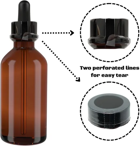 Vista 4 de Banda retráctil perforada transparente de 4.134 x 1.102 in para frascos de cosméticos, frascos de plástico, tarros de especias y más. Diámetro