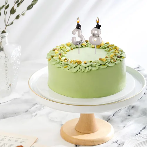 Vista 3 de Velas de cumpleaños número 38, color blanco 83 y 38 años de edad, velas de cumpleaños, decoraciones de fiesta de cumpleaños, regalos para hombres
