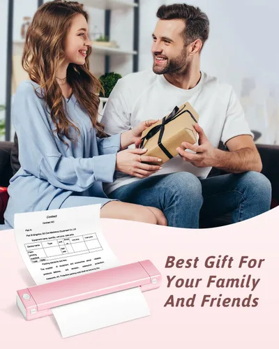 Vista 2 de Odaro M08F - Impresora de letras inalámbrica portátil para viajes, impresora térmica sin tinta con Bluetooth, compatible con papel térmico