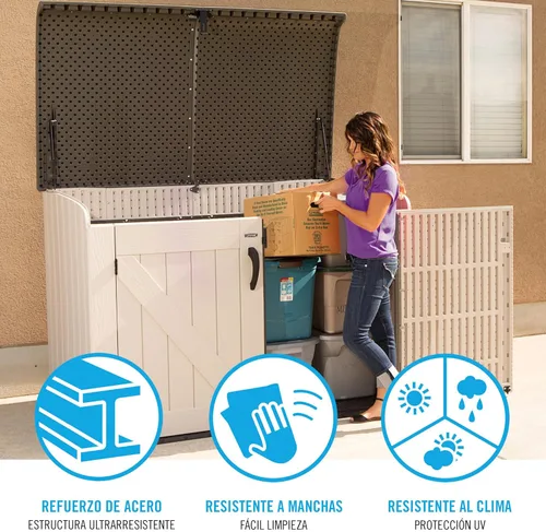 Vista 4 de Lifetime Products caja de almacenamiento horizontal Lifetime 60170, color tostado