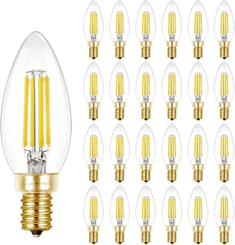 Vista 17 de Hizashi Bombilla LED E12 regulable equivalente a 40 W, bombillas de candelabro 90+CRI 4W blanco suave 2700K 450LM B10 bombilla LED con base