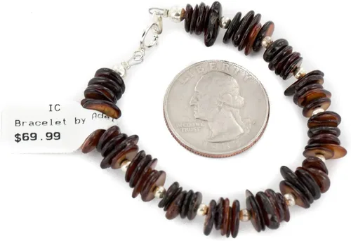 Vista 5 de Pulsera de plata esterlina 925 auténtica con certificado Navajo Natural Madre de Perla Nativa Americana