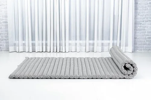 Vista 753 de Leewadee colchón tailandés enrollable para cama de invitados, tapete de yoga, para masaje tailandés, ecológico, orgánico y natural.