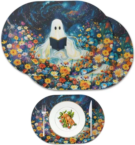 Vista 15 de Corn Green Placemats Set of 2 12 x 18 Inch Leather Table Mats Seasonal Table Placemats Protector PU Desk Mat Heat Resistant Washable Easy Clean for