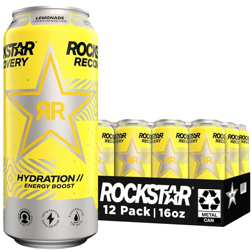 Vista 9 de Rockstar Energy Drink Con cafeína taurina y electrolitos, recuperación de naranja, 12 cuentas.