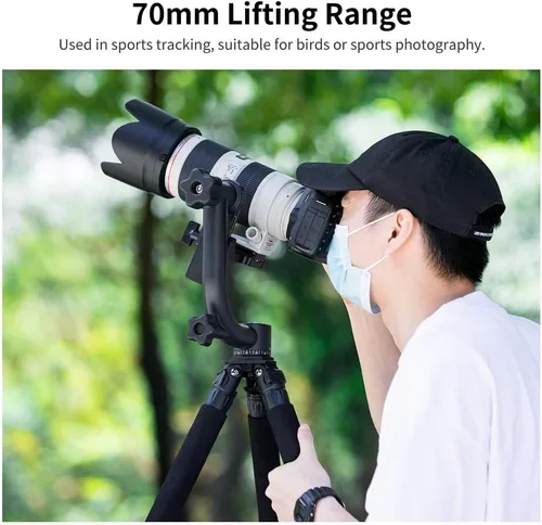 Vista 9 de K&F CONCEPT - Rótula para trípode de 360 grados con cardán panorámico, de aleación de aluminio, con placa de liberación rápida estándar de 1/4