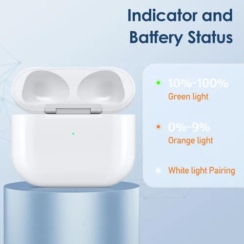 Vista 6 de Funda de carga inalámbrica compatible con Airpod de 3ª generación, funda de carga de repuesto para Airpod de 3ª generación con batería de 660 mAh
